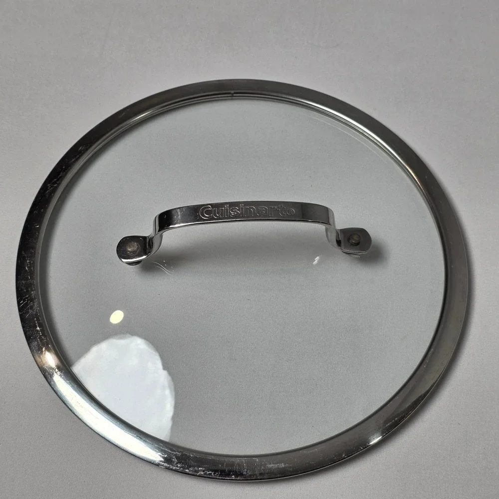 Cuisinart Cookware Lid 9in Clear Tempered Glass Stainless Steel Rim
